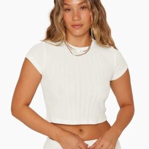 SET Active Pointelle Cropped Baby Tee